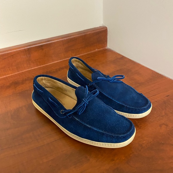 TOD’S Blue Suede Slip On Shoes - Picture 1 of 5